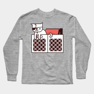 Pirate cats and records crates Long Sleeve T-Shirt